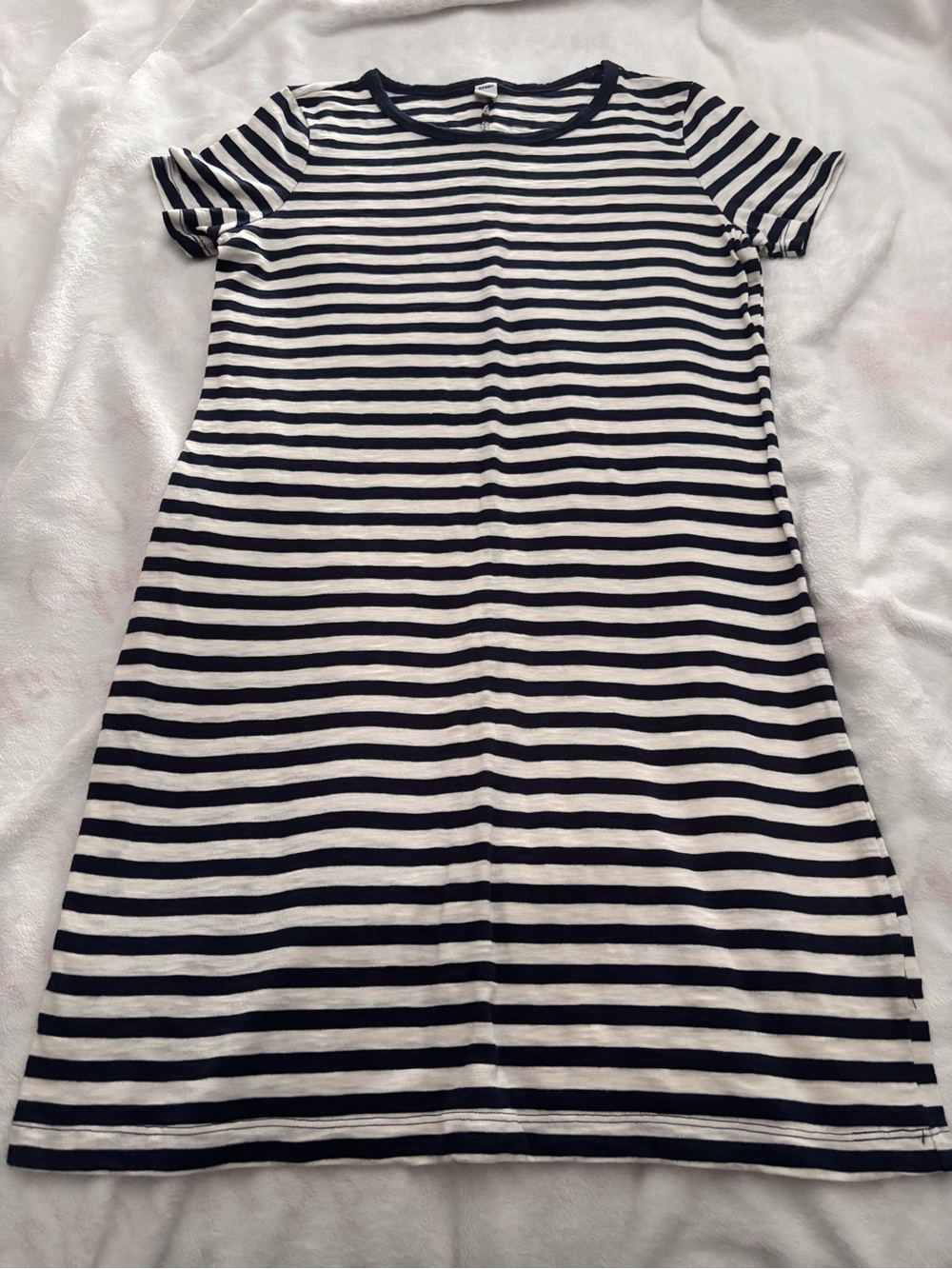 Old Navy Navy Blue and White Striped T-Shirt Bodycon Dress